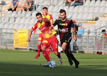 21.08.2021. Kielce. Suzuki Arena. Fortuna 1 Liga. Korona Kielce - ŁKS Łódź / Wiktor Taszłow / Radio Kielce