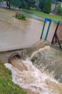 Burze nad regionem. Były połamane drzewa, podtopienia i pożar