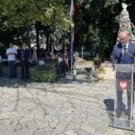 15.08.2021. Sandomierz. Obchody z okazji Dnia Wojska Polskiego i 101. rocznicy Bitwy Warszawskiej. Na zdjęciu: Paweł Niedźwiedź - wicestarosta sandomierski / Grażyna Szlęzak-Wójcik / Radio Kielce