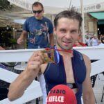 21.08.2021. Sandomierz. XII Triathlon Ziemi Sandomierskiej. Na zdjęciu: Robert Mrozek z Lublina - zwycięzca XII Triathlonu Ziemi Sandomierskiej / Grażyna Szlęzak-Wójcik / Radio Kielce