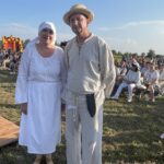 15.08.2021. Sandomierz. Miejskie dożynki. Na zdjęciu: starostowie Celina i Wojciech Chmielowie / Grażyna Szlęzak-Wójcik / Radio Kielce