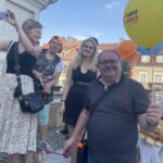 01.08.2021. Sandomierz. „Wakacje 2021. Spotkajmy się”. Turyści z Lublina (od lewej): Małgorzata, Daria, Natalia i Rafał Iwan / Grażyna Szlęzak-Wójcik / Radio Kielce