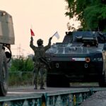 05.09.2021. Szczecin. Żołnierze 12. Szczecińskiej Dywizji Zmechanizowanej podczas przemieszczenia. Ponad 4000 żołnierzy i ponad 1000 jednostek sprzętu wojskowego ze wszystkich jednostek „dwunastki” wykonuje przemieszczenie na dużą odległość. Jest to jeden z największych przerzutów wojska z północno-zachodniej Polski na południowo-wschodnie tereny / Marcin Bielecki / PAP