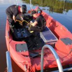 08.09.2021. Brody. Akcja ratownicza na terenie zalewu / Monika Miller / Radio Kielce