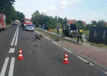 03.09.2021. Łubnice. Wypadek / policja