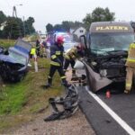 17.09.2021. Brzeście. Wypadek z udziałem kursowego busa / PSP Skarżysko