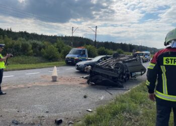 14.09.2021. Kielce. Wypadek na ul. Krakowskiej / Dionizy Krawczyński / Radio Kielce