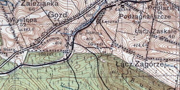 Mapa okolic Łącznej z okresu międzywojennego / archiwum własne