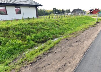 13.08.2021. Wólka Plebańska, gmina Stąporków. Uszkodzona droga / Magdalena Galas-Klusek / Radio Kielce