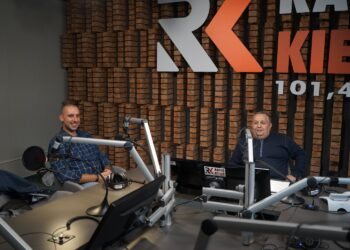 02.09.2021. Punkty widzenia. Na zdjęciu: Michał Jamorski - były szef funklubu Farta Kielce, Jakub Rożek - Radio Kielce / Sebastian Kalwat / Radio Kielce