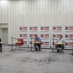 12.09.2021. Kielce. Studio Polityczne Radia Kielce. Na zdjęciu (od lewej): Krzysztof Słoń - senator PiS, Arkadiusz Bąk - PSL - Koalicja Polska, Paweł Wałdon - PO - Koalicja Obywatelska i Andrzej Szejna - poseł Nowej Lewicy / Piotr Kwaśniewski / Radio Kielce