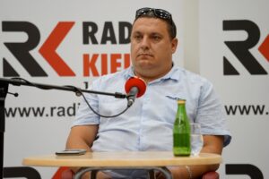 12.09.2021. Kielce. Studio Polityczne Radia Kielce. Na zdjęciu: Paweł Wałdon - PO - Koalicja Obywatelska / Piotr Kwaśniewski / Radio Kielce