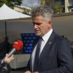 14.09.2021. Kielce. Wbicie łopaty pod budowę siedziby TVP3 Kielce. Na zdjęciu: Krzysztof Słoń - senator PiS / Anna Kwapisz / Radio Kielce