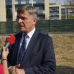 14.09.2021. Kielce. Wbicie łopaty pod budowę siedziby TVP3 Kielce. Na zdjęciu: Andrzej Prus -przewodniczący sejmiku województwa  / Anna Kwapisz / Radio Kielce