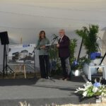 14.09.2021. Kielce. Wbicie łopaty pod budowę siedziby TVP3 Kielce. Na zdjęciu (od lewej); Przemysław Predygier - dyrektor TVP3 Kielce, Katarzyna Dziewięcka-Mąkosa - TVP3 Kielce, Andrzej Bętkowski - marszałek województwa   / Anna Kwapisz / Radio Kielce