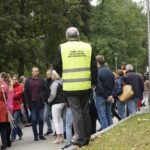 23.09.2021. Kielce. Próbna ewakuacja alarmowa w Świętokrzyskim Urzędzie Wojewódzkim w Kielcach / Anna Kwapisz / Radio Kielce