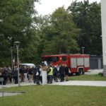 23.09.2021. Kielce. Próbna ewakuacja alarmowa w Świętokrzyskim Urzędzie Wojewódzkim w Kielcach / Anna Kwapisz / Radio Kielce