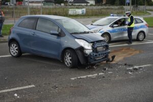 24.09.2021. Kielce. Wypadek na ulicy Ściegiennego / Sebastian Kalwat / Radio Kielce