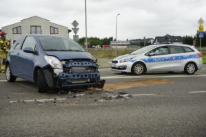 24.09.2021. Kielce. Wypadek na ulicy Ściegiennego / Sebastian Kalwat / Radio Kielce