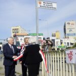 28.09.2021. Kielce. Most Herbski - nadanie imienia profesora Wacława Różańskiego. Na zdjęciu: rodzina profesora Wacława Różańskiego / Anna Kwapisz / Radio Kielce