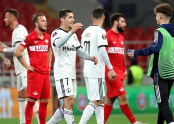 15.09.2021. Moskwa. 1. kolejka fazy grupowej Ligi Europy: Spartak Moskwa - Legia Warszawa / PAP/EPA/MAXIM SHIPENKOV