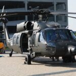 03.09.2021. Kielce. Przygotowania do Targów MSPO. Helikopter Black Hawk / Wiktor Taszłow / Radio Kielce