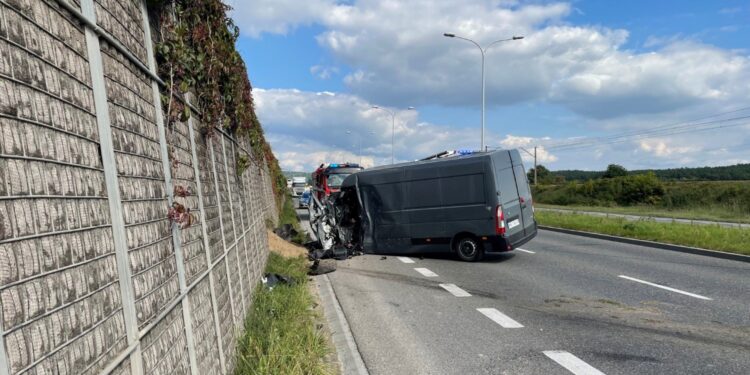 14.09.2021. Kielce. Wypadek na ul. Krakowskiej / Dionizy Krawczyński / Radio Kielce