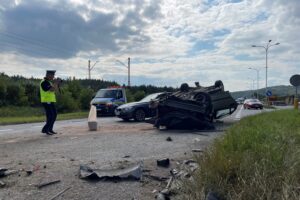 14.09.2021. Kielce. Wypadek na ul. Krakowskiej / Dionizy Krawczyński / Radio Kielce