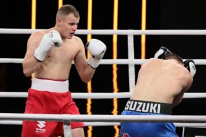 04.09.2021. Kielce. Suzuki Boxing Night 7 PRO. Walka Daniel Adamiec - Siarhei Krapshyla / Wiktor Taszłow / Radio Kielce