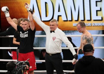 04.09.2021. Kielce. Suzuki Boxing Night 7 PRO. Walka Daniel Adamiec - Siarhei Krapshyla / Wiktor Taszłow / Radio Kielce