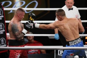 04.09.2021. Kielce. Suzuki Boxing Night 7 PRO. Walka Bartosz Gołębiewski - Rafał Jackiewicz / Wiktor Taszłow / Radio Kielce