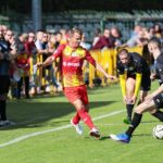 05.09.2021. Kielce. Mecz Banda Świrów - Kibice Korony. Na zdjęciu (z lewej): Paweł Sobolewski / Wiktor Taszłow / Radio Kielce