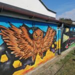 27.09.2021. Pińczów. Okolicznościowy mural upamiętniający lokację Pińczowa / Marta Gajda-Kruk / Radio Kielce