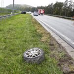 18.09.2021. Jaworznia. Kolizja na S7 / Jarosław Kubalski / Radio Kielce