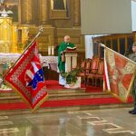 01.09.2021. Sandomierz. Uroczystości z okazji 82. rocznicy wybuchu II wojny światowej. Na zdjęciu: ks. Jerzy Dąbek - wikariusz  diecezji sandomierskiej / Grażyna Szlęzak-Wójcik / Radio Kielce
