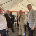 12.09.2021. Sandomierz. I Mokoszyńskie Święto Plonów. Na zdjęciu (od lewej): Jerzy Żyła - wiceprzewodniczący Rady Miasta Sandomierza, radni Jacek Dybus i Andrzej Bolewski, Marcin Marzec -  burmistrz Sandomierza / Grażyna Szlęzak-Wójcik / Radio Kielce