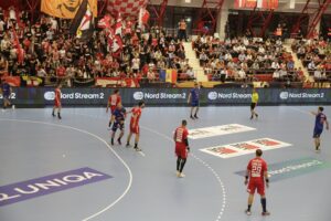 16.09.2021. Bukareszt, EHF Liga Mistrzów. Mecz Dynamo Bukareszt - Łomża Vive Kielce / Arkadiusz Miller / Radio Kielce