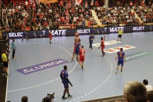 16.09.2021. Bukareszt, EHF Liga Mistrzów. Mecz Dynamo Bukareszt - Łomża Vive Kielce / Arkadiusz Miller / Radio Kielce