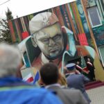 25.09.2021. Kielce. Odsłonięcie muralu z wizerunkiem płk. Jana Piwnika „Ponurego” / Wiktor Taszłow / Radio Kielce