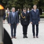 26.09.2021. Kielce. Obchody 82. rocznicy utworzenia Polskiego Państwa Podziemnego. Na zdjęciu: Jarosław Karyś - przewodniczący Rady Miasta Kielce (z lewej); Bogdan Wenta - prezydent Kielc (z prawej) / Wiktor Taszłow / Radio Kielce