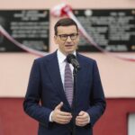 26.09.2021. Nawarzyce. Obchody 100. rocznicy powstania OSP. Na zdjęciu: Mateusz Morawiecki - premier rządu / Wiktor Taszłow / Radio Kielce