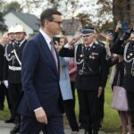 26.09.2021. Nawarzyce. Obchody 100. rocznicy powstania OSP. Na zdjęciu: Mateusz Morawiecki - premier rządu / Wiktor Taszłow / Radio Kielce