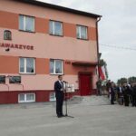 26.09.2021. Nawarzyce. Obchody 100. rocznicy powstania OSP. Na zdjęciu: Mateusz Morawiecki - premier rządu / Wiktor Taszłow / Radio Kielce