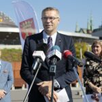 09.09.2021. Kielce. Konferencja przed I Festiwalem Wiatru. Na zdjęciu: Bogdan Wenta – prezydent Kielc / Wiktor Taszłow / Radio Kielce