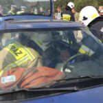 13.09.2021. Zalew Adrzejówka. Ćwiczenia: wypadek, pożar, pierwsza pomoc / Wiktor Taszłow / Radio Kielce