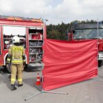 13.09.2021. Zalew Adrzejówka. Ćwiczenia: wypadek, pożar, pierwsza pomoc / Wiktor Taszłow / Radio Kielce