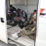 13.09.2021. Zalew Adrzejówka. Ćwiczenia: wypadek, pożar, pierwsza pomoc / Wiktor Taszłow / Radio Kielce