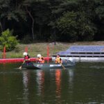 13.09.2021. Zalew Adrzejówka. Ćwiczenia: wypadek, pożar, pierwsza pomoc / Wiktor Taszłow / Radio Kielce