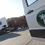 14.09.2021. Miedziana Góra. Kontrole Inspekcji Transportu Drogowego / Wiktor Taszłow / Radio Kielce