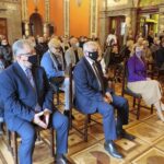 20.09.2021. Kielce. Wręczenie nagród laureatom konkursu "Dobry bo Polski". Na zdjęciu (od lewej): Jacek Sabat - dyrektor Wojewódzkiego Domu Kultury, Andrzej Bętkowski - marszałek województwa świętokrzyskiego, Anna Krupka - wiceminister kultury, dziedzictwa narodowego i sportu / Wiktor Taszłow / Radio Kielce